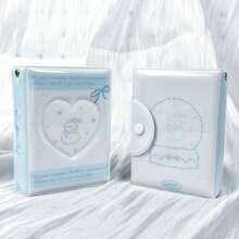 1 pieza Álbum de tarjetas con diseño de muñeco de nieve con corazón original, Álbum de fotos instantáneas de 3 pulgadas, Álbum de almacenamiento de tarjetas mini grueso, Mercancía K-Pop, Colección imprescindible