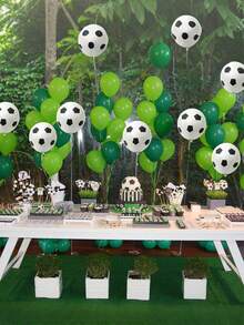 Baloane din latex pentru petrecere de fotbal, 10/30/60 buc - decorațiuni de fotbal alb-negru de 12 inch pentru adulți, haion, bar sportiv, noapte de pub - baloane din latex pentru ziua de naștere tematică, absolvire, decor de ziua meciului