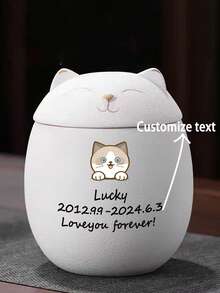 Urnas para Animais de Estimação, Latas para Gatos e Cachorros, Texto e Imagens Personalizáveis, Latas Lacradas, Urnas, Caixas Comemorativas à Prova de Umidade, Latas de Cremação para Animais de Estimação Falecidos, Latas para Animais de Estimação, Estatuetas Manechnico, Latas de Armazenamento Multifuncionais, Latas de Armazenamento de Chá, Latas Lacradas de Porcelana, Uma Bolsa de Armazenamento é Incluída como Brinde