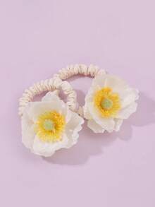 زوج من أربطة الشعر المطبوعة بالزهور، ملونة وجميلة، متعددة الاستخدامات للاستخدام اليومي، حاملات ذيل الحصان، أربطة الشعر المطاطية، حبال الشعر، ربطات الشعر المطاطية