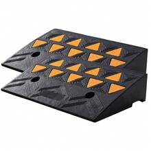 Rubber Curb Ramps, 2 Pack, 4.3 Inch Lift Height, Heavy Duty, 33069 Lbs/15 T Capacity, Threshold Ramps, Driveway Ramps With Stable Grid Structure For Cars, Wheelchairs, Bicycles, Motorcycles - 4.3 Pulgadas - View 10