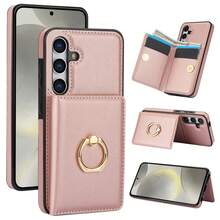 Wallet Case With Card Holder, 360° Rotation Ring Kickstand Magnetic Clasp And Durable Shockproof Cover - Rose Gold - View 21