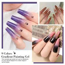 Bộ gel vẽ chuyển màu LIMEGIRL, 9 màu sơn móng tay gel ombre cho móng tay ombre, Bộ gel vẽ không cần rửa, làm móng kiểu Pháp, bộ sơn gel cho tiệm và làm móng tại nhà - Nhiều màu - Xem 7