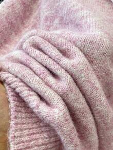 女士休闲简约蕾丝边纽扣长袖针织开衫，适合秋冬季穿着，粉色 - 粉色 - 查看 7