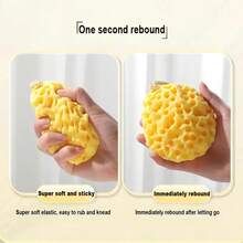 A Honeycomb Bath Ball, Bathroom Sponge Bath Ball, Soft, With Excellent Water Absorption, Produces Rich Foam, Bubble Bath Ball, Yellow And Purple Bath Ball; A Cute Bath Ball Full Of Youthful Vigor; Soft And Delicate Body Cleaning Balls; Suitable For Bathing And As A Gift - Multicolor - View 6