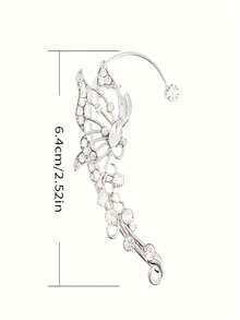 2 件防过敏闪亮蝴蝶耳钉 - 仙女翅膀设计，十二月诞生石，合成宝石，无需穿孔，适合派对和特殊场合，特殊活动珠宝