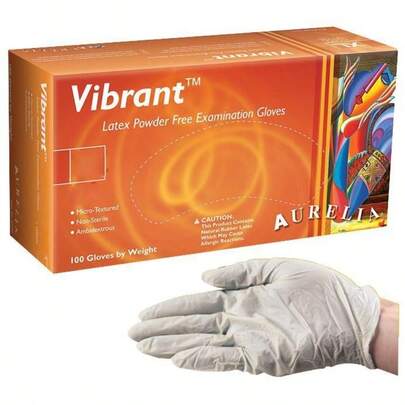 Vibrant Powder Free Disposable Latex Gloves
