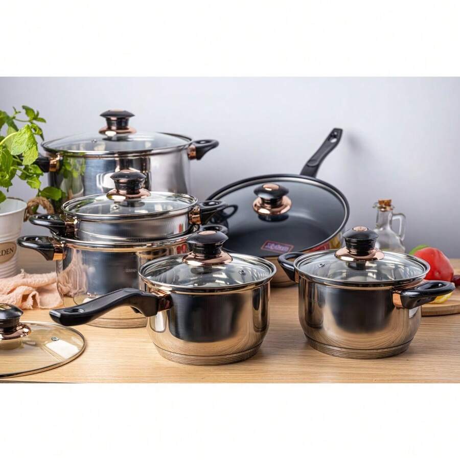 Zestaw garnkow, 12 elementow - 黑色 KH-1767 - 查看 1