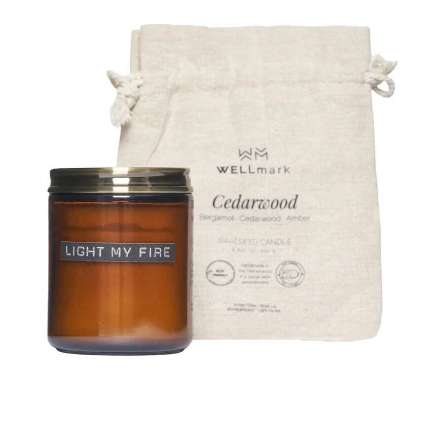 Wellmark Cedarwood Scented Candle (Amber Heather) - Apricot - View 1