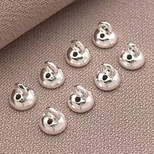 5/10/15pcs 18k Gold Plated Brass Bead End Cap With Hole,Bead Cones With Loop, End Connector For Bracelet, End Closure For DIY Necklace Making Craft Accessories - Multicolor - View 13