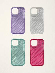 4 piezas Funda de teléfono con láser ondulado compatible con iPhone 17 Pro Max, 13/16 Pro Max - Multicolor - Ver 12