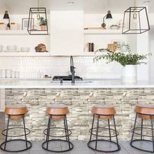 1 Rolle abnehmbare Vinyl-Tapete, Faux Grau Ziegel Muster, geeignet für Schlafzimmer, Wohnzimmer Akzentwand, Schrank Schubladenauskleidung, einfach zu installieren und zu entfernen, langanhaltend