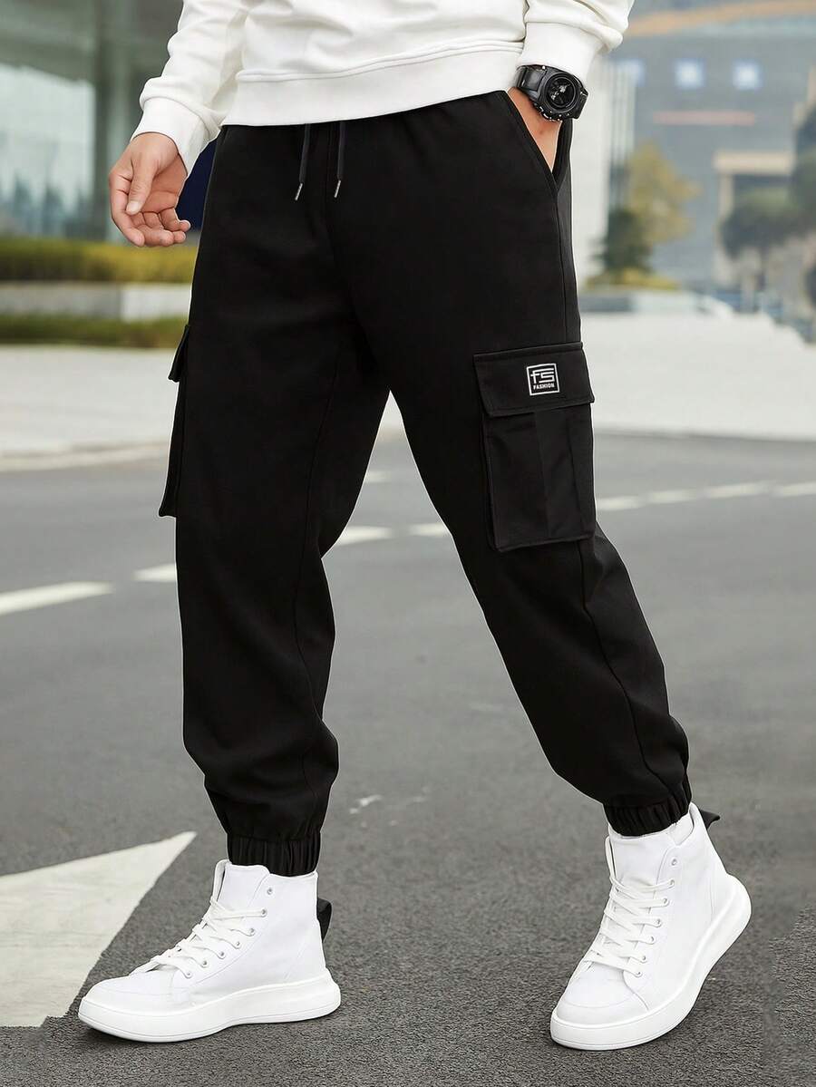 Herren Outdoor Sport Zugband Hose, lässige Mode Cargo Hose, Herbst/Winter