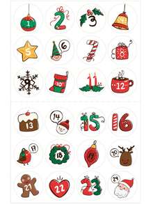 1pc (3.9in-5.9in)/ 1pc A4 (7.8in-12.2in) Christmas Advent Calendar Number Stickers,1-24 Christmas Countdown Calendar Stickers,Christmas 1-24 Number Stickers,Xmas Countdown Calendar Stickers DIY,Christmas Countdown Office & School Supplies Party Gift Seal Sticker,Scrapbook Supplies,Halloween Decor,Teacher Accessories,School Supplies