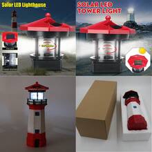 Solar Outdoor Rotating Beacon LED Sensor Garden Courtyard Waterproof Decorative Iron Art Landscape Lawn Light