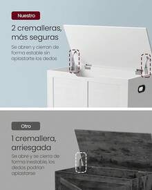 VASAGLE Banco Zapatero, Mueble de Zapatos, 2 Bisagras de , 40 x 80 x, Pasillo, Dormitorio, Salón, Blanco Nube MLSB063T14 - Blanco Nube - Ver 3