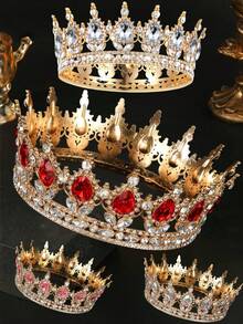 1pc Luxury Rhinestone Crystal Princess Bridal Crown For Birthday Wedding Party Exquisite Elegant Women Decoration Crown Headpiece Bride's Tiara, Hair Accessories, Coronas