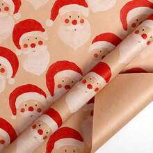 1pc 300x43cm Christmas Gift Wrapping Paper With Reindeer, Santa Claus, Christmas Tree Patterns, Gift Packaging Decoration Paper, Christmas Wrapping Paper, DIY Gift Decoration, Handmade Packaging Paper, Easy To Protect Items, Gift Box Filling, Party Decoration - Christmas Style Design, Durable Packaging, Holiday Packaging, Holiday Decoration