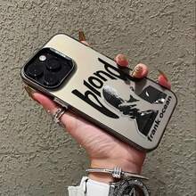 Funda para for  con la imagen de Frank Sinatra en tono rubio, compatible con los modelos 17, 16E, 16, 15, 14, 13, 12, 11 Mini, Pro, Max, Air, X, XR, XSMAX, 8, 7 Plus.Protección anticaídas con cubierta trasera esmerilada. - Negro - Ver 4