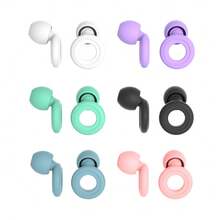 1set Noise Cancelling Sleep Ear Plugs For Adults - Flexible Silicone, Ultra Comfortable & Reusable For Nightly Use, Travel & Relaxation - Multicolor - View 5