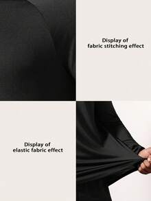 Boyfriend Style Men Solid Raglan Sleeve Curved Hem Sports Tee Long Sleeve Shirt Workout Tops Fall Fall Breathable - Black - View 3