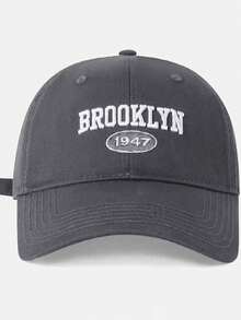 1 sztuka damska 3D haftowane napisy - Brooklyn 1947 Wash Style czapka baseballowa, czapka przeciwsłoneczna Vintage, regulowany kapelusz przeciwsłoneczny Outdoor, czapka męska w stylu Y2K