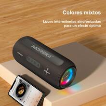 MOREKA Altavoz Bluetooth portátil MOREKA, altavoz de alta potencia, 2 altavoces, batería de larga duración, graves de alta calidad, regalo satisfactorio, adecuado para karaoke, fiestas de cumpleaños, reuniones, conferencias, efectos de sonido de juegos - Azul - Ver 10