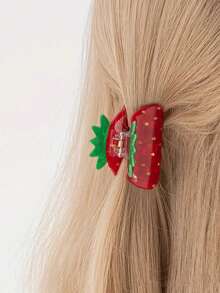 1Pc Cute Strawberry Hair Clip Mini Half Vertical Hair Clip Fashion Tail Clip Women's Daily Holiday Party Hair Accessories, Daily Falling Half Tie Hair Hair Claw Hairclip Accessories Women's Hair Accessories Winter Hair Clutch Elegant Claw Clips