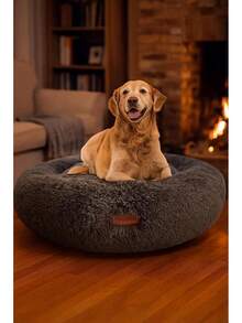 HANESHER Combo Cama Ortopédica para Perro Grande – Memory Foam Antiestrés con Felpa Suave, Base Antideslizante + Bolsa de Regalo – Ideal para Mascotas con Dolor Articular (Gris) - Beis - Ver 4