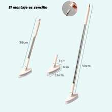 LEIDSANY Cepillo de Limpieza con Retráctil Largo y Cabezal Ajustable 180 Grados - para Cocina Baño Pisos Jardín Estacionamiento - Marron Claro - Ver 4