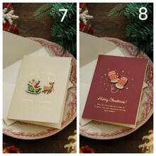 1/8pcs Christmas Handwritten Greeting Cards, Vintage Christmas Eve Gift Cards, Holiday Blessing Cards