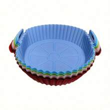 1 Silicone Air Fryer Tray Pad&Baking Pad - Non Stick 3D Circular Design, Resistant To High Temperatures Up To 356 ° F, Evenly Distributed Heat Suitable For Air Fryers And Ovens,  Silicone (Color Random), Air Fryer Accessories, Oven Kitchen Tools