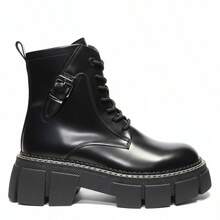 Bottines pour femmes avec design de boucle, décontractées, pour usage quotidien, l'école, les vacances et la maison - Noir - Voir 3