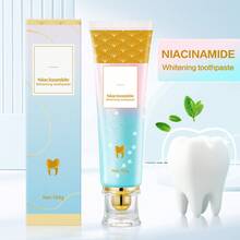 Pasta de dientes blanqueadora con niacinamida, agente blanqueador de encías y dientes, probióticos que eliminan el mal aliento y mantienen la boca fresca, la niacinamida repara y protege los dientes, restaura el blanco natural de los dientes, refresca el aliento, imprescindible para viajes y familias, 100g