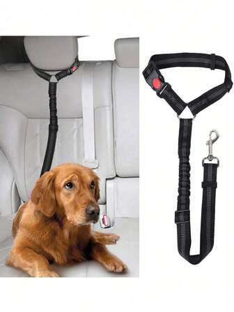 1 Piece Adjustable Pet Car Leash, Dog Leash And Collar