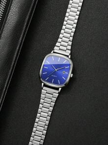 2 件/套时尚情侣简约表盘日历石英腕表，经典时尚精准（不含表盒） - 銀色 - 查看 9