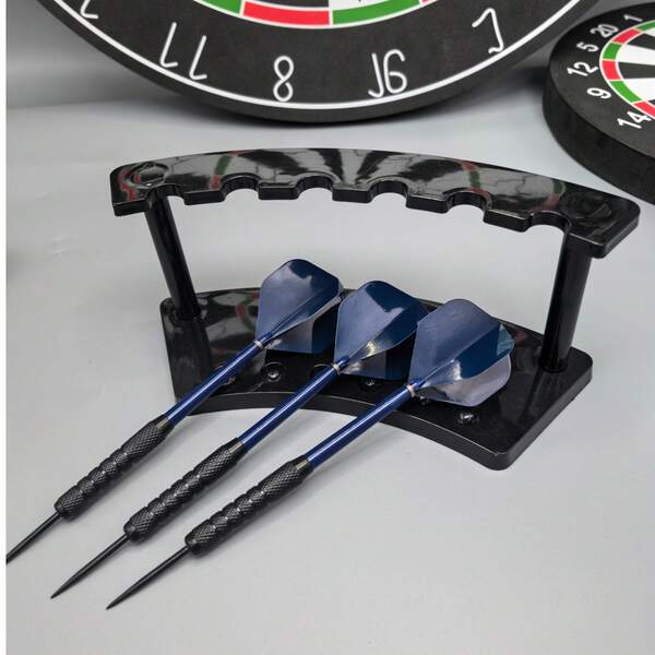 Set de 3 piezas, 18g, alas de dardo negras y azules, eje de nailon azul, esquema de color de alta gama, incluye 3 cierres de aleta de cola, alas de dardo resistentes, esencial para la práctica y el entretenimiento del juego de dardos.