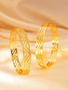 Joyería de boda de lujo estilo árabe y de Oriente Medio, brazaletes de cobre con destellos, brazaletes de boda para mujeres