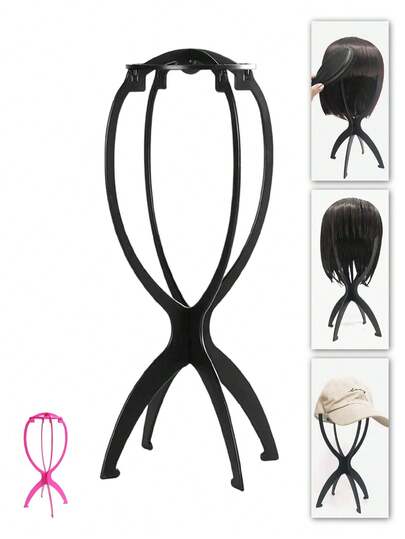 3PCS Collapsible Wig Stands - Portable 14-Inch Wig Holder Display Head For Styling, Travel & Storage, Multi-Use Wig Head Stand (Black, Pink), Lightweight Foldable Travel-Friendly Design For Salon, Backstage, Vanity Or Dresser Use, Easy Assembly And Compact Packing For Trips, Space-Saving Organizer For Wigs, Extensions And Hairpieces, Ideal For Photo Shoots, Bridal Prep, Prom And Special Event Styling, Holiday Season Gifting, Thanksgiving And Christmas Present Idea, Versatile Mannequin Head Support For Styling Practice, Display Merchandising And Neat Home Storage, Secure Stable Base For Styling Sessions, Perfect For Retailers, Stylists And Beauty Enthusiasts Seeking Practical Portable Wig Display Solution