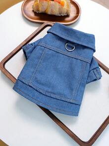 PETCIRCLE 1 pieza Ropa para mascotas, Atuendo para perros/gatos, Ropa para perros pequeños y cachorros, Chaqueta sólida cómoda y con estilo - Azul marino - Azul - Ver 13