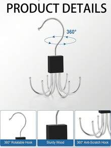1/2 pièces, Crochet de suspension en métal à six griffes, cintre de ceinture pivotant à 360° avec 6 crochets, étagères de rangement de ceinture pivotantes, organisateur de ceinture pour placard, crochets de rangement pour dortoir sans perçage, crochet multifonction pour vêtements et chapeaux pour la maison, convient pour les débardeurs, sacs, ceintures, soutiens-gorge, sous-vêtements, écharpes et cravates, accessoires de salle de bain, décoration de la maison, décorations de Noël