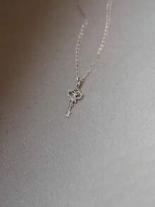 GAGAFEEL 1件S925纯银镀层优雅精致钥匙吊坠项链，女士珠宝礼品