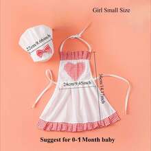 婴儿厨师围裙帽子套装婴儿摄影道具新生儿烹饪道具拍摄婴儿写真条纹厨师帽女仆服装套装