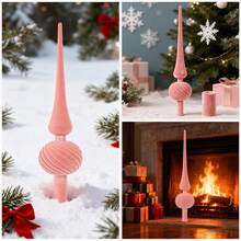 Sumind Adorno esférico medieval de terciopelo rosa de 11 pulgadas para árbol de Navidad, decoración del hogar, fiestas y vacaciones