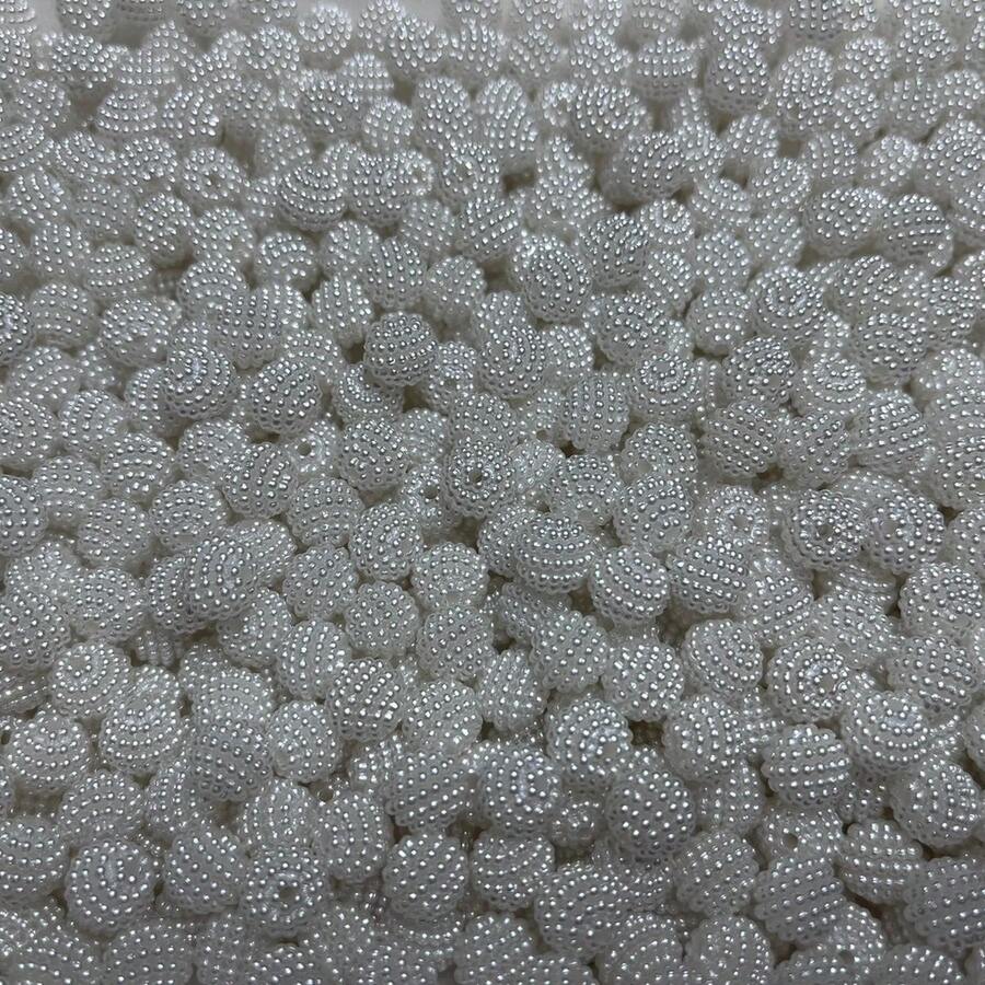 400 Cracked Pearls 10mm With ABS Hole Craft Bracelets - 白色 - 查看 1