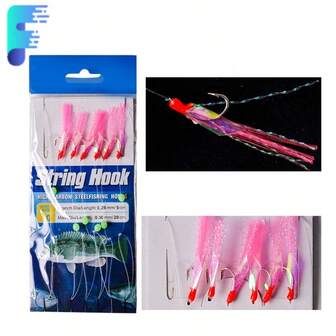 6-Hook Colorful Sabiki Rig, Suitable For Freshwater And Saltwater, Bionic Bead Design, Fishing Hooks For Sea Or Freshwater Boat Fishing