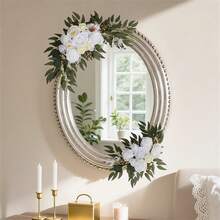 2 piezas de flores artificiales elegantes para arco de boda, decoración floral para sillas, mesas de comedor y escaleras. - Blanco - Ver 2