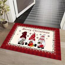 1pc Crystal Velvet Christmas Entrance Mat, Home Doormat, Anti-Slip Carpet Floor Mat