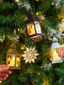 1 szt. Lampa wisząca LED w stylu vintage, w tym bateria, przenośna lampa wiatrowa do dekoracji stołu w pokoju festiwalowym, lampka świąteczna na wesele, lampka ozdobna do sypialni, lampka wisząca, czarna lampka, lampka nocna na Boże Narodzenie