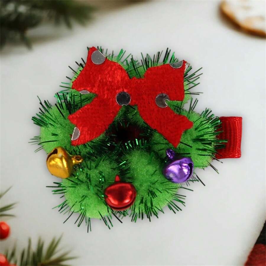 Women Christmas Hair Bow Clips Cute Tree Snowflake Hair Barrettes Holiday Hair Accessories